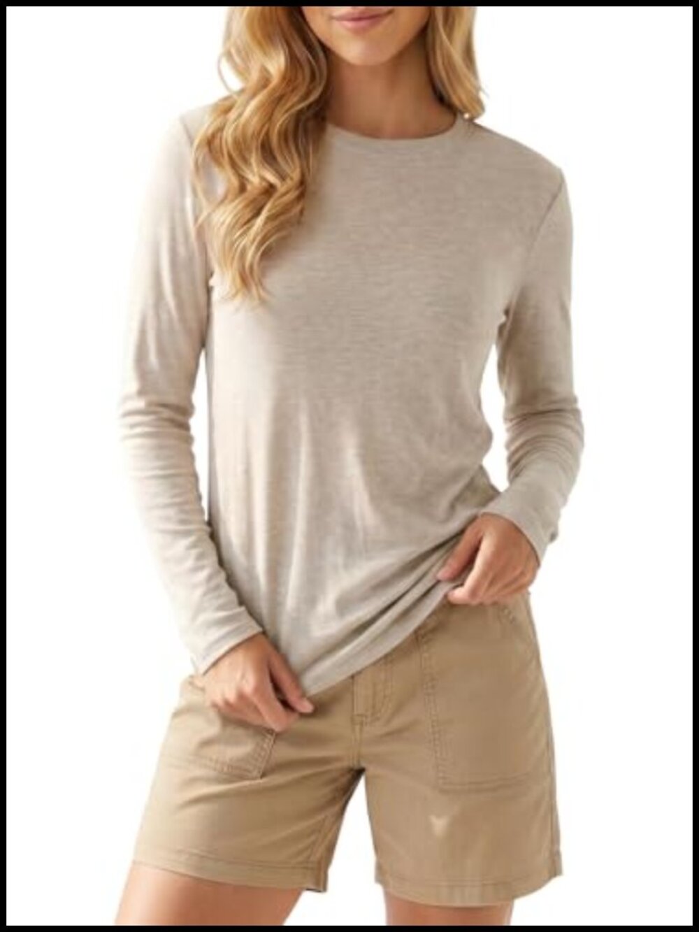 Merino Wool Lyocell Long Sleeve Tee Lightweight Breathable Sun Shirt